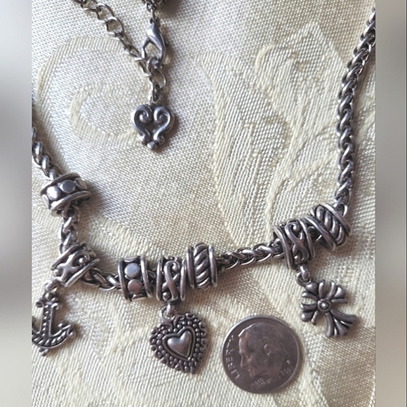 Brighton Anchor, Heart, And Cross Silver-Toned Inspiring Talisman Charm Necklace - Picture 6 of 7